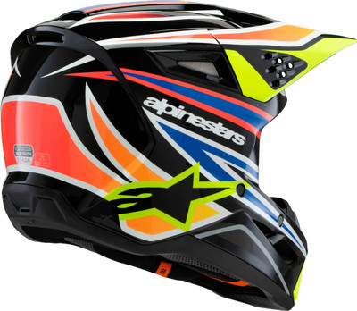 Alpinestars SM3 Youth Wurx Helmet Black/Yellow Fluorescent/Blue/Red - Part #8302025-1574-YL