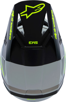 Alpinestars SM3 Youth Radium Helmet Gry/Blk/Ylw Fluo Matte YS - Lightweight Off-Road and MX Helmet for Kids