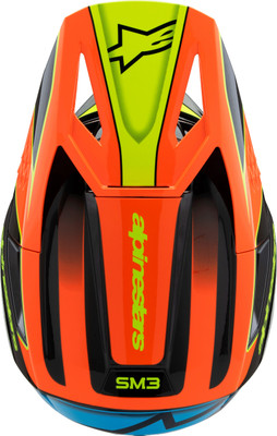 Alpinestars SM3 Youth Fray Helmet Black/Orange/Yellow Fluo - Part Number 8301625-1455-YS