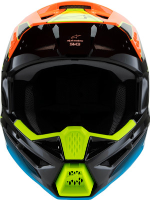 Alpinestars SM3 Youth Fray Helmet Black/Orange/Yellow Fluo Youth Medium - MX, Enduro & Off-Road