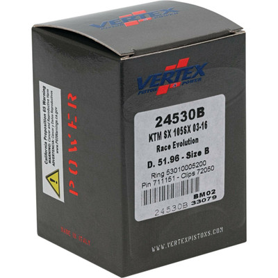 Vertex Piston Kit Cast Race Evolution 51.96 for Stroker KTM – Part Number 24530B