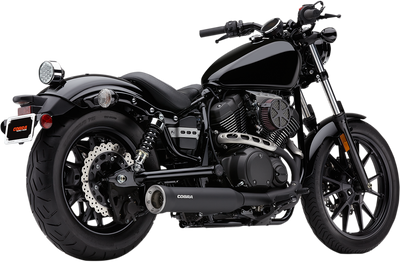 COBRA 4-inch Slip-On Muffler for Yamaha XV950 - Black Finish with Titanium Tip - Part Number 2527B