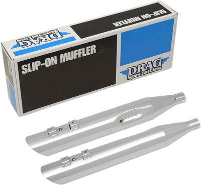 Drag Specialties 4-Inch Slashdown Slip-On Mufflers Chrome H00965 for Harley-Davidson