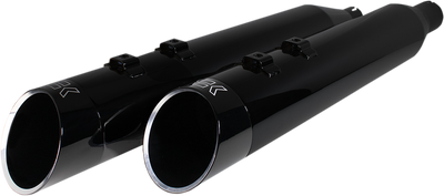 KHROME WERKS 4-1/2 inch HP-Plus Slip-On Mufflers - Obsidian Edge 202645
