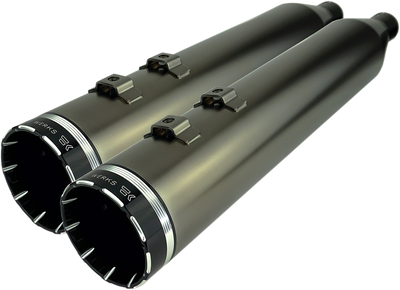 Khrome Werks 4-1/2 inch HP-Plus Slip-On Mufflers for Touring Models - Smoked Chrome with Tracer, Part #202650