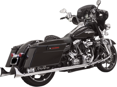 BASSANI XHAUST Fishtail Slip-On Mufflers for 1995-2016 Harley Touring Models, Chrome, Part Number 1F27E33