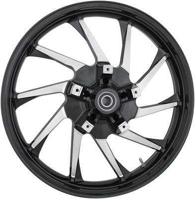 Coastal Moto Hurricane 3D Front Wheel with Dual Disc and ABS – 21x3.5 Black Cut, Part Number 3D-HUR213BCABST