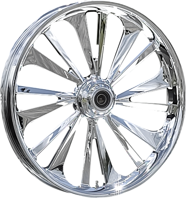 RC Components Dillinger Front Wheel for Harley FLH 21x3.5 with ABS - Chrome Finish
