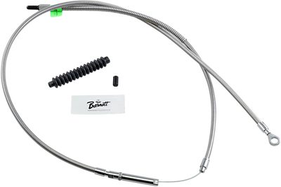 BARNETT High-Efficiency Stainless Steel Clutch Cable for Harley-Davidson - 8 Inch Extension - 2008-2016 Touring and Trike Models - Part 10230100468