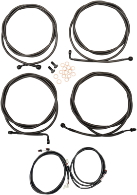 LA Choppers Complete Plug-and-Play Cable Kit for 12-14 Inch Handlebars on 2017-2020 Touring Models - ABS - Midnight, Part No. LA-8054KT3-13M