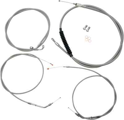 LA Choppers Standard Stainless Braided Handlebar Cable and Brake Line Kit for Mini Ape Hangers on '07-'22 Sportster - Part LA-8320KT-08