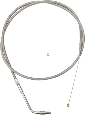 LA Choppers Stainless Braided Handlebar Throttle Cable for 15-17 Inch Bars - '96-'07 Touring LA-8005TH16