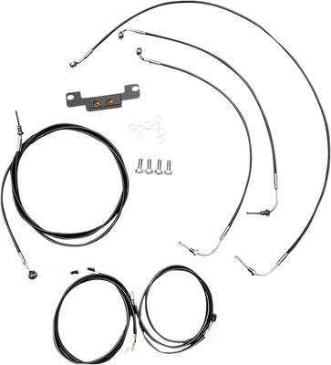 LA Choppers Complete Plug-and-Play Cable Kit for 2021-2022 Harley FLH with ABS - Black (Part No. LA-8056KT3-08B)