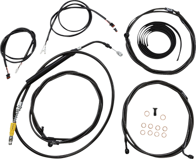LA CHOPPERS Complete Plug-and-Play Cable Kit for Stock Handlebars - '21-'22 FLTR with ABS, Black (Part LA-8058KT3-08B)