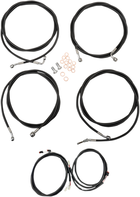 LA CHOPPERS Complete Plug-and-Play Cable Kit for 12-14 inch Handlebars on '17-'20 Touring Models - Black (Part LA-8054KT3-13B)