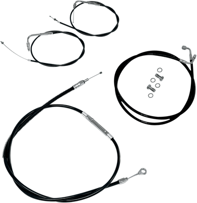 LA Choppers Standard Black Vinyl Handlebar Cable and Brake Line Kit for 18-20 inch Ape Hangers on 2012-2017 FXDB Models - Part LA-8210KT-19B