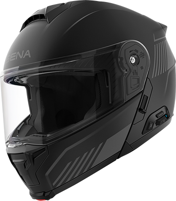 SENA Specter Modular Helmet XL Matte Black with Mesh Intercom Technology and LED Taillight