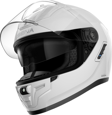 SENA Phantom ANC Helmet - Gloss White 2XL with Active Noise Control and Bluetooth Communication