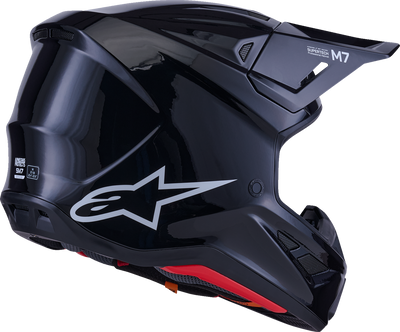 Alpinestars SM7 Helmet - Solid Gloss Black - 2XL | Advanced Off-Road Racing Safety Gear