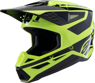 Alpinestars SM3 Helmet - Heat Gloss Yellow Fluo and Black, 2XL (Part #8301026-5011-XXL)