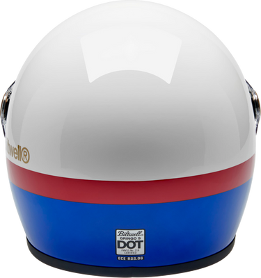 BILTWELL Gringo S Helmet - Apex White/Red/Blue - Extra Small (Part #1003-5124-501)