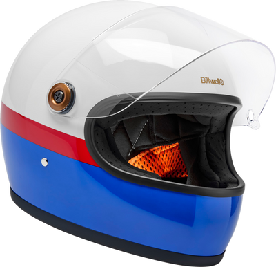 BILTWELL Gringo S Helmet - Apex White/Red/Blue - Extra Small (Part #1003-5124-501)