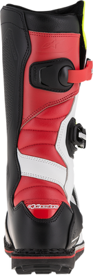Alpinestars Tech-T Motorcycle Boots - White/Red/Yellow Fluorescent/Black, US 8 / EU 42, Model 2004017-2351-8