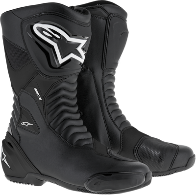Alpinestars SMX-S Motorcycle Boots - Black, US 13.5 / EU 49 – Enhanced Protection and Comfort