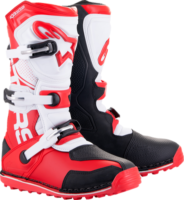 Alpinestars Tech-T Boots - Red/Black/White US 9 / EU 43 - Durable Off-Road Motorcycle Footwear