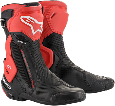 Alpinestars SMX Plus V2 Vented Motorcycle Boots - Black/Red, US 9.5 / EU 44
