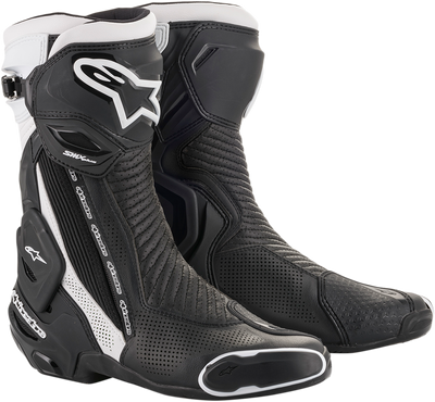 Alpinestars SMX Plus V2 Vented Motorcycle Boots - Black/White, US 9 / EU 43