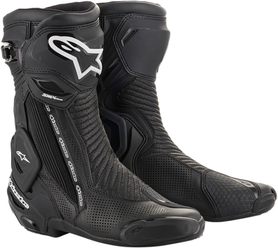 Alpinestars SMX Plus V2 Vented Motorcycle Boots - Black, US 6 / EU 39 - Part Number 2221119-10-39