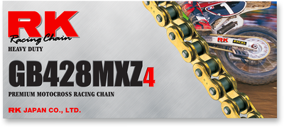 RK Heavy Duty 428 MXZ/4 Chain - 120 Links for Motocross Races (Part GB428MXZ4-120)