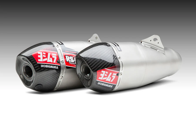 Yoshimura RS-9T Header, Canister, and End Cap Exhaust Dual System for UTVs - Stainless Steel and Carbon Fiber