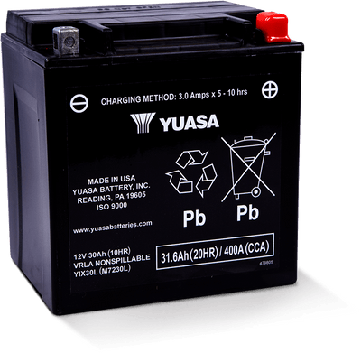 Yuasa YIX30L Maintenance Free AGM Motorcycle Battery for Harley Davidson 2008-2009 Models