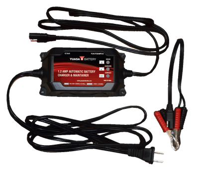 Yuasa 1.2 Amp 12V Battery Charger and Maintainer (Part Number: YUA1P2AMPCH)
