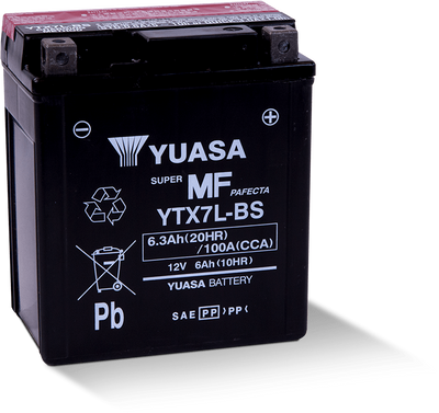 Yuasa YTX7L-BS Maintenance Free AGM 12-Volt Powersports Battery