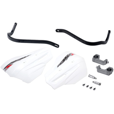 ZETA Armor Handguard XC Pro Kit for 28.6mm Bars with U Clamp - Black/White