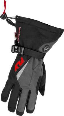Title Heated Gauntlet Gloves Grey/Black/Red Sm