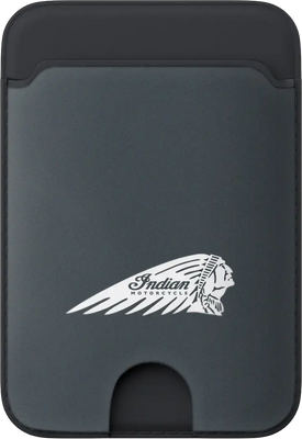 Indian Card Wallet W/Headdress Gray W/Logo