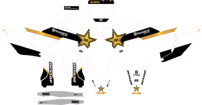 D'COR VISUALS Graphic Kit - White - Rockstar Husqvarna - TC/FC 20-70-404