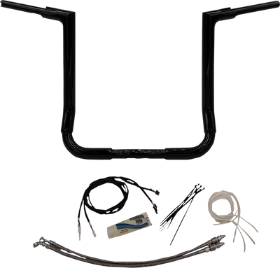FAT BAGGERS INC. 1-1/2" EZ Install Flat Top Handlebar Kit - 16" - Black 609216-B
