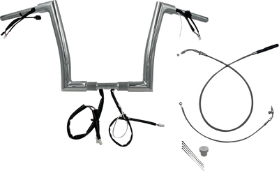 FAT BAGGERS INC. 1-1/2" EZ Install Flat Top Handlebar - 12" - Chrome 649912