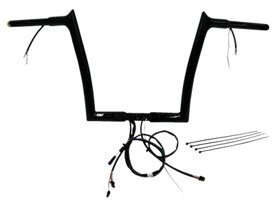 FAT BAGGERS INC. EZ Install Wired 1-1/4" Pointed Top Handlebar Kit - 12" - Black 902912-B