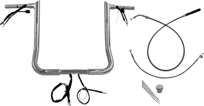 FAT BAGGERS INC. EZ Install Wired Handlebar Kit - 1-1/4" - Pointed Top - 16" - Chrome 949016