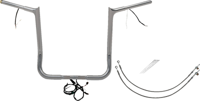 FAT BAGGERS INC. EZ Install Wired 1-1/4" Pointed Top Handlebar Kit - 16" - Chrome 902216