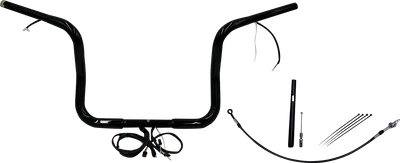 FAT BAGGERS INC. EZ Install Wired 1-1/4" Round Top Handlebar Kit - 12" - Black 912512-B