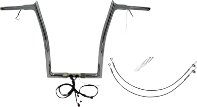 FAT BAGGERS INC. EZ Install Wired 1-1/4" Pointed Top Handlebar Kit - 16" - Chrome 902916