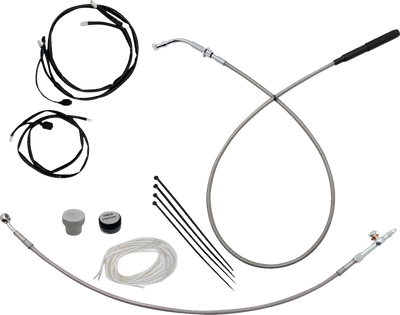 FAT BAGGERS INC. EZ Install Kit - 13"/14" Handlebars - Upper Clutch - Braided Stainless Steel/Chrome 149014-C