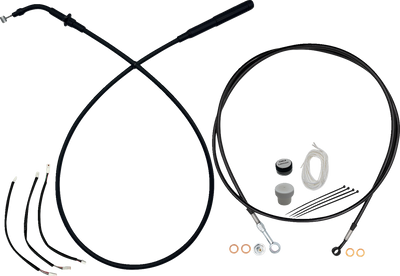 FAT BAGGERS INC. EZ Install Kit - 12" Handlebars - Upper Clutch - Full Length - Black 249012-B